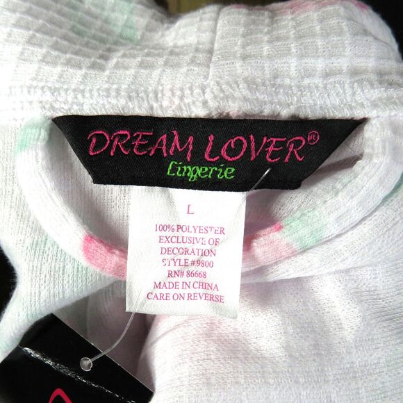 Dream Lover Floral Lightweight Waffle Knit Robe With Pockets Size Large - Picture 2 of 6